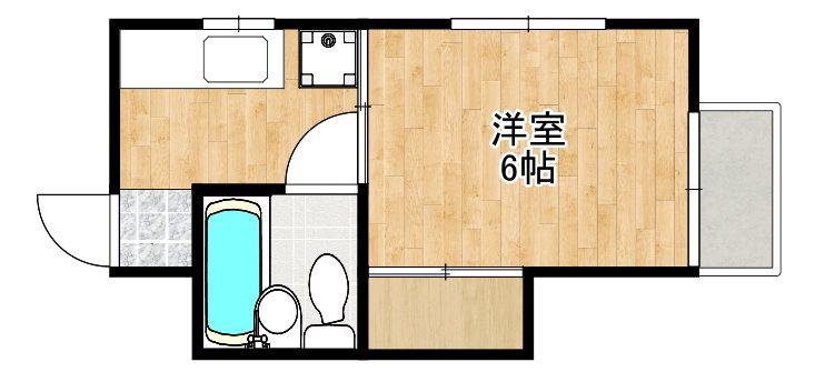 SKY GARDEN内山田(1K/2階)の間取り写真
