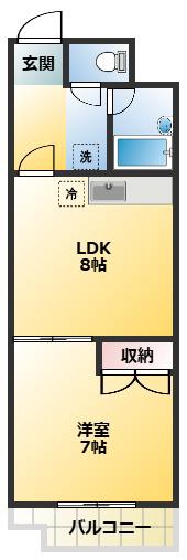 パークサイドマンション松が丘(1LDK/2階)の間取り写真