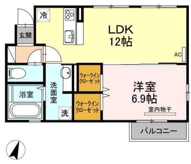 ソレイユ(1LDK/1階)の間取り写真