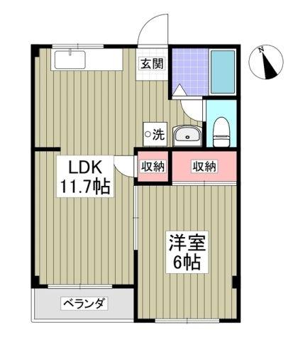 スカイパーク大塚(1LDK/1階)の間取り写真