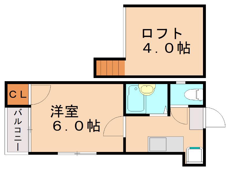 タウンコート井尻(1K/2階)の間取り写真