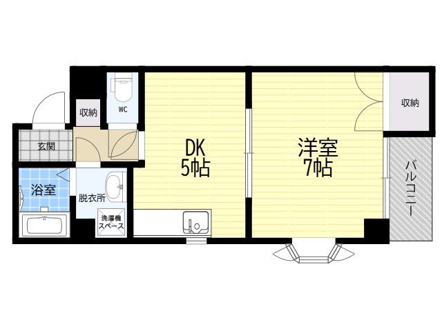 ピーノイースト(1DK/4階)の間取り写真