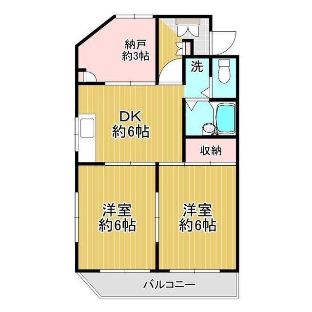 サンライフ碧雲(2SDK/4階)の間取り写真