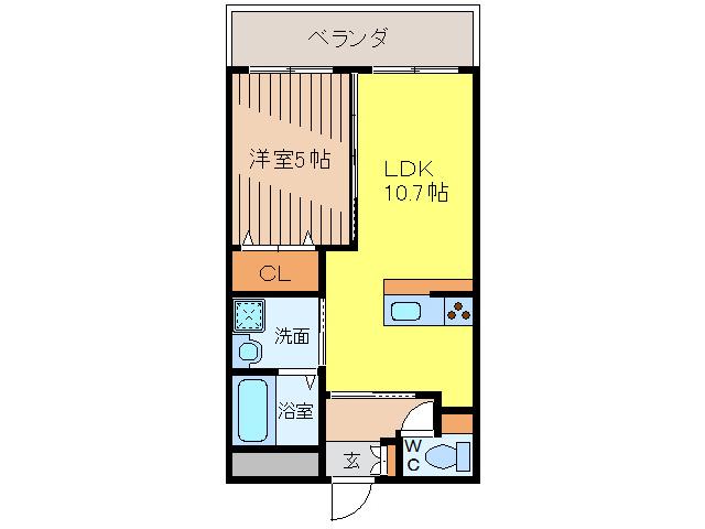 グランドコートたかはら(1LDK/4階)の間取り写真
