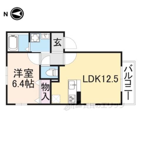 リザーブ・スマイル柏原(1LDK/2階)の間取り写真