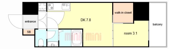 セレニテ神戸駅前アリエ(1DK/5階)の間取り写真