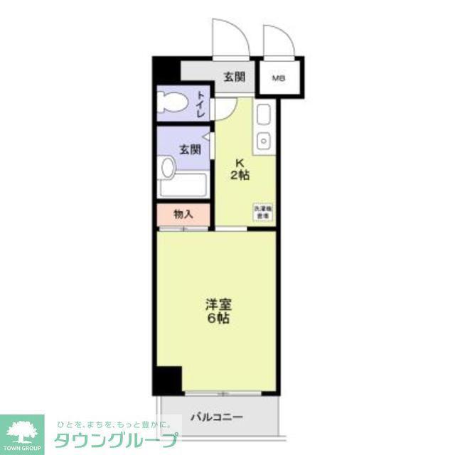 フローレス中原III(1K/4階)の間取り写真