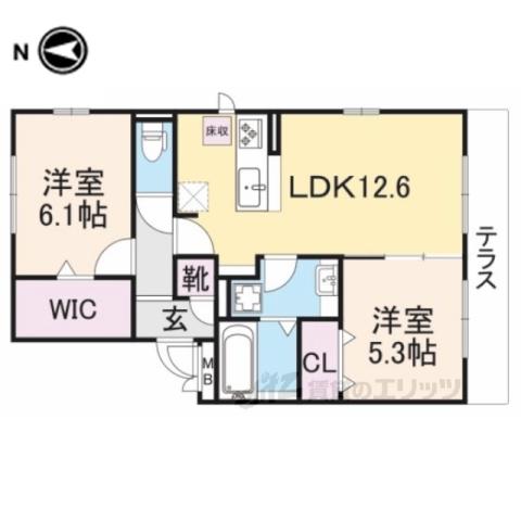 FORTE(2LDK/1階)の間取り写真
