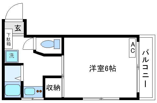 ホワイトBL(1K/4階)の間取り写真