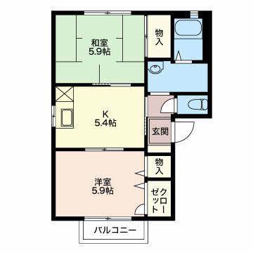 フォーレス マロニエ(2K/2階)の間取り写真