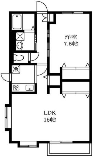ヒルサイト(1LDK/2階)の間取り写真