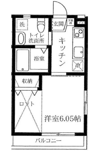イーズガーデン(1K/2階)の間取り写真