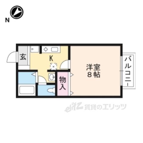 ノースヴィレッジ1(1K/2階)の間取り写真