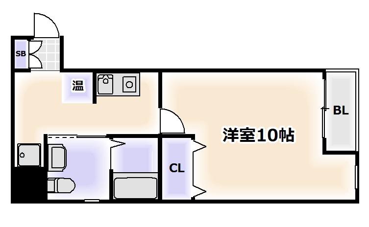パラード天王寺(1K/5階)の間取り写真