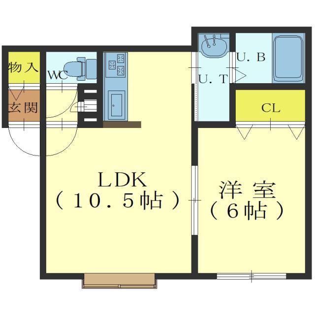 PRESSO MARE(1LDK/2階)の間取り写真