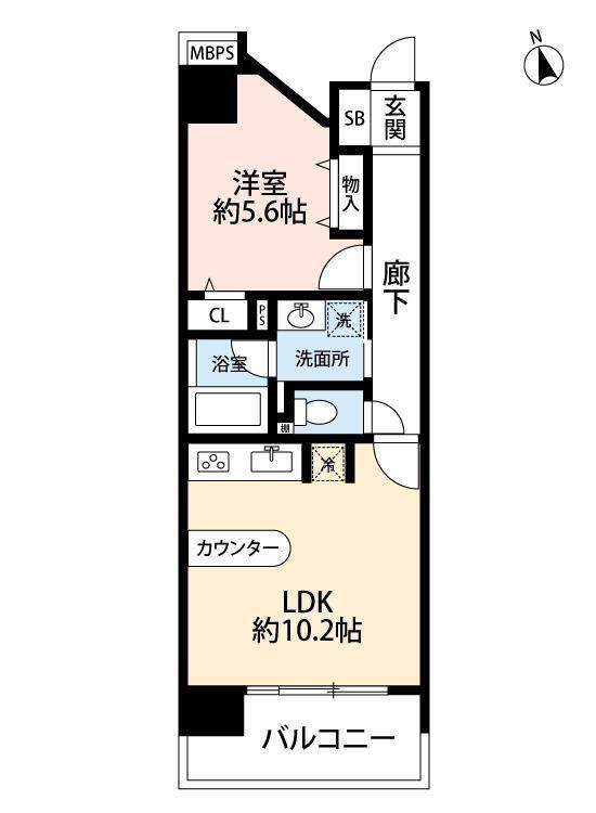 ライオンズシティ御茶ノ水(1LDK/8階)の間取り写真