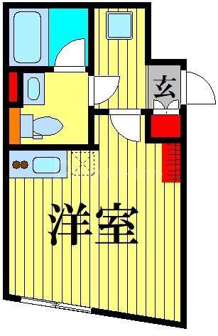 ミモザヒルズ亀有(ワンルーム/2階)の間取り写真