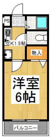 タウンコート所沢(1K/3階)の間取り写真