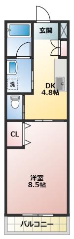CHAMOMILE(1DK/1階)の間取り写真