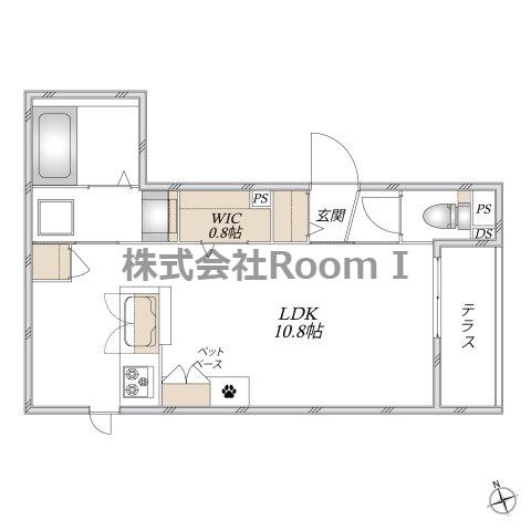 アンソレイエ・旭化成ヘーベルメゾンHE(ワンルーム/1階)の間取り写真