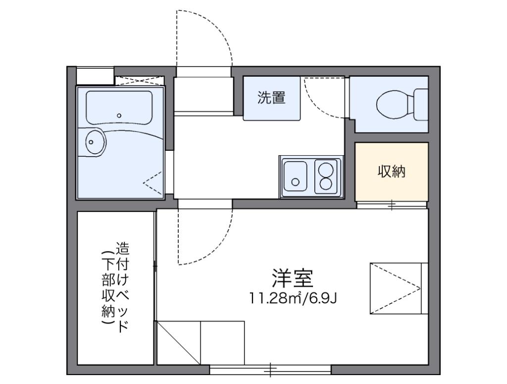レオパレスアズール新大阪(1K/1階)の間取り写真