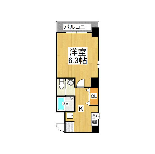 サンローゼIII(1K/2階)の間取り写真