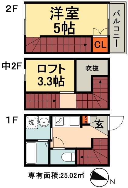 クノッソス末広(1K/1階)の間取り写真