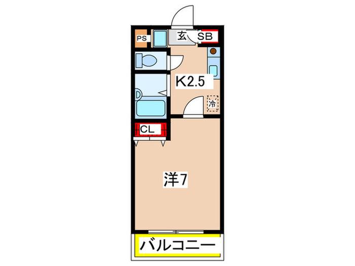 アスタリスク日吉(1K/2階)の間取り写真