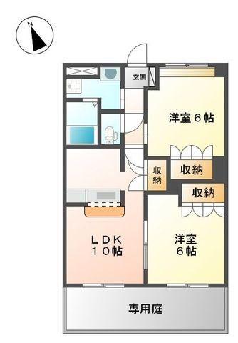 サン・ベルジュ(2LDK/1階)の間取り写真