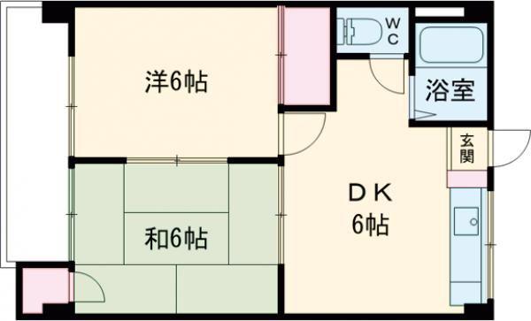 ひかりハイム(2DK/1階)の間取り写真