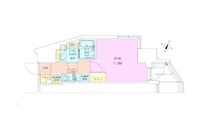 赤坂レジデンス壱番館(1K/9階)の間取り写真