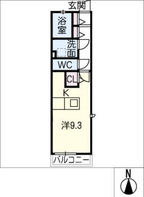 プライムゲート本陣(ワンルーム/2階)の間取り写真