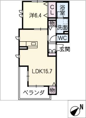 セルシオン城東(1LDK/3階)の間取り写真