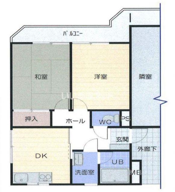 LA HOUSE(2DK/2階)の間取り写真