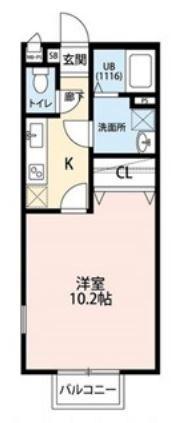 アムールVOYAGE(1K/1階)の間取り写真