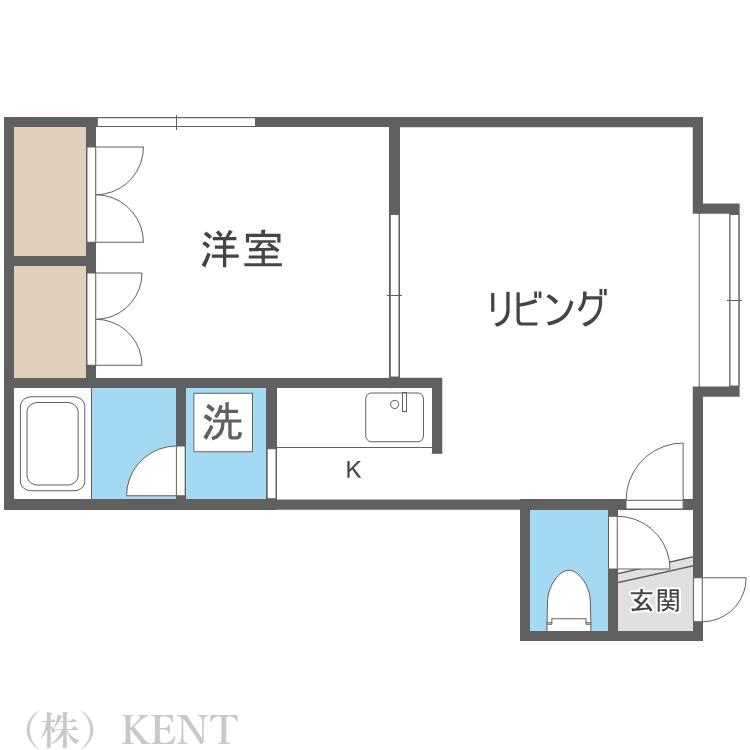 メゾンド発寒(1LDK/3階)の間取り写真