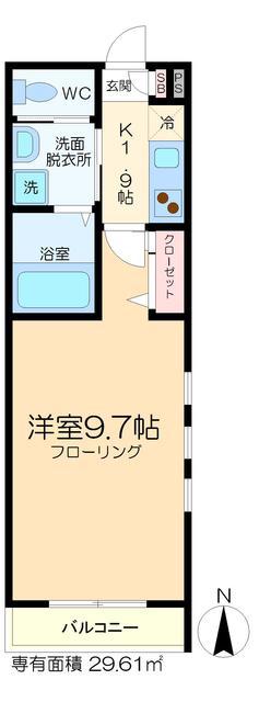 IBIS COURT(1K/3階)の間取り写真