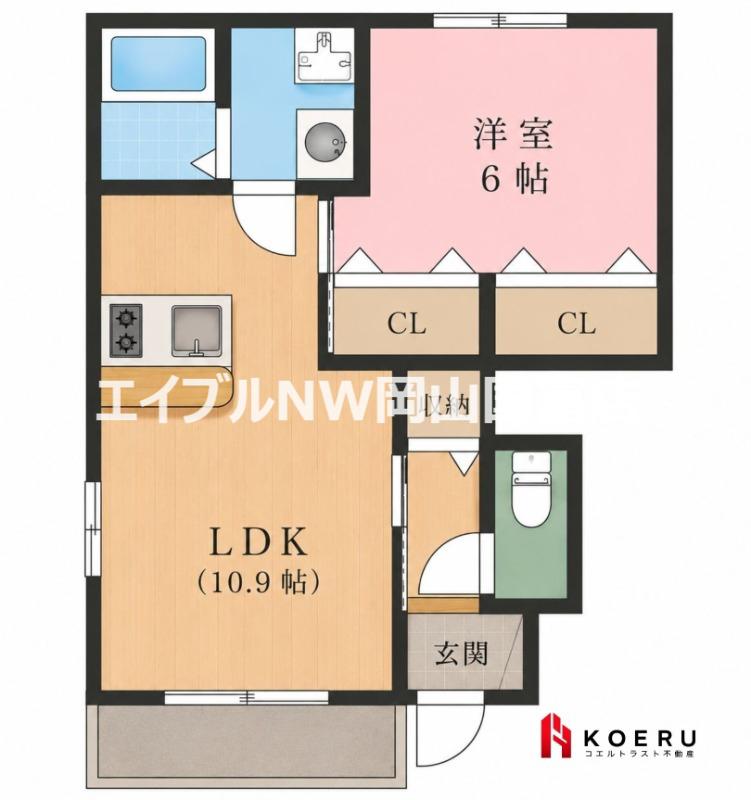 TIARAI(1LDK/1階)の間取り写真