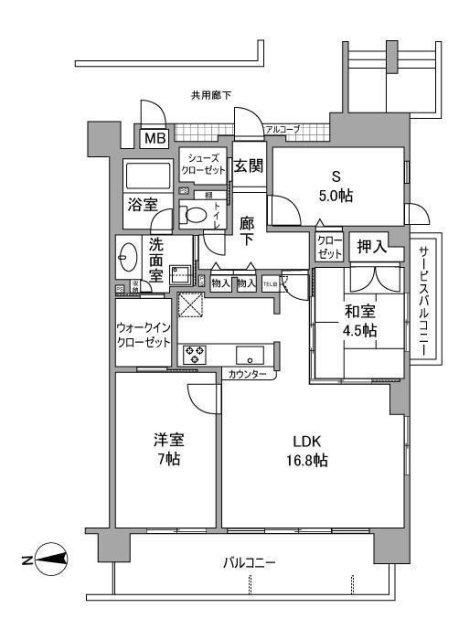 デュオプレスステージ姫路駅前(2SLDK/4階)の間取り写真