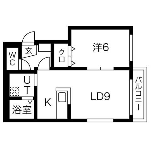 ジョヴァンニ菊水(1LDK/1階)の間取り写真