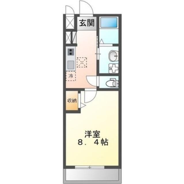 アンジュA(1K/1階)の間取り写真