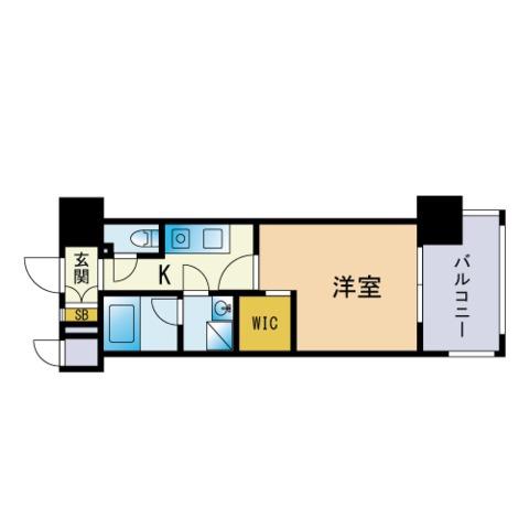 エンクレスト天神MERS(1K/8階)の間取り写真