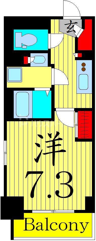 テラス南千住(1K/3階)の間取り写真