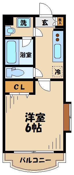 ファルコーネ(1K/4階)の間取り写真