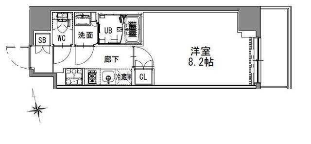 S-RESIDENCE浅草(1K/7階)の間取り写真