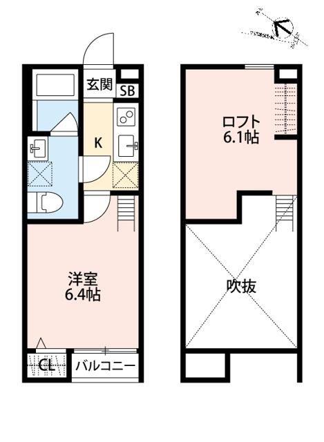 サヴォイ東林間(1K/1階)の間取り写真
