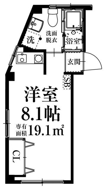 タワーズ駅南(ワンルーム/2階)の間取り写真