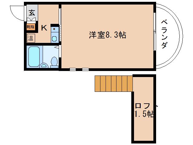 シティパレス21奈良寺町(1K/3階)の間取り写真