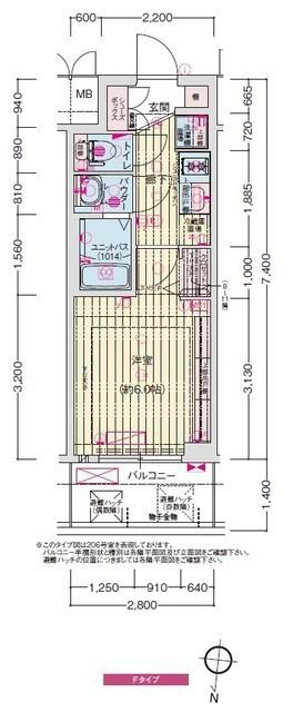 プレリス大阪今里サヴィア(1K/9階)の間取り写真