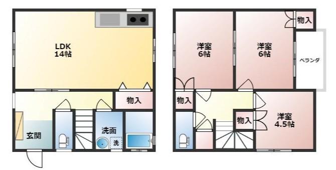 コーポNATSU(3LDK/1階)の間取り写真